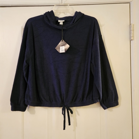 Ava & Viv Size X Hooded Sweatshirt Blue Terry Cloth Long Sleeve NWT - Picture 1 of 7